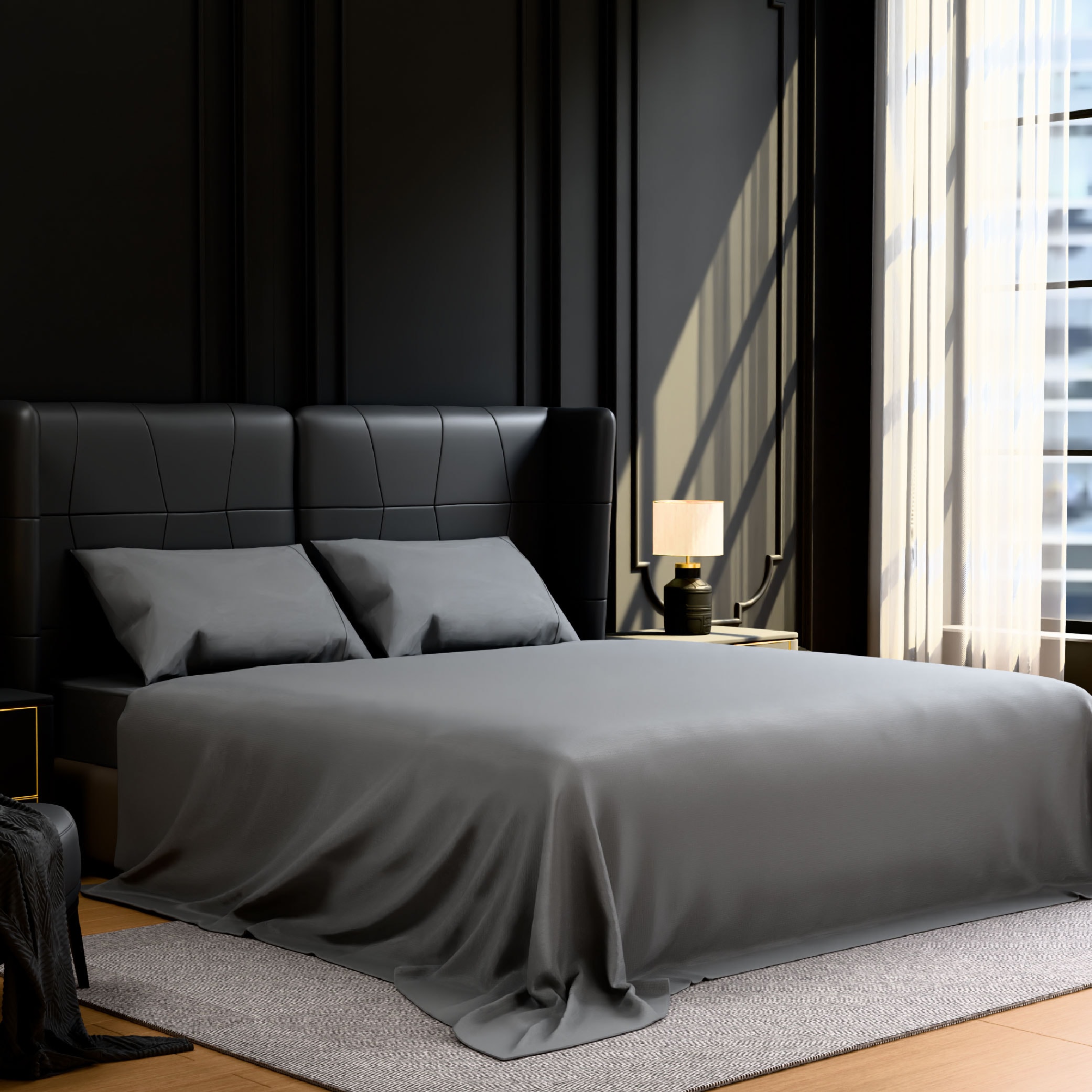 Bedding Queen Bed Sheets Set - 4 Piece Bedding - Brushed Microfiber - Shrinkage And Fade Resistant - Easy Care (Queen, Grey)_voghion.com